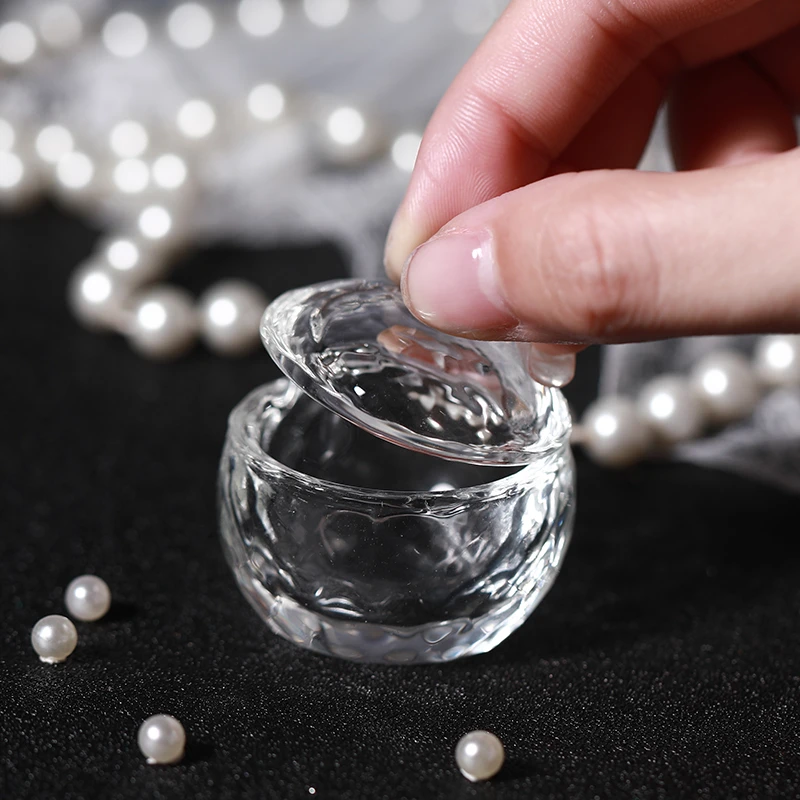 KaSi美甲水晶杯玻璃杯带盖做水晶甲洗笔水清洁液洗笔工具晶透贵妇