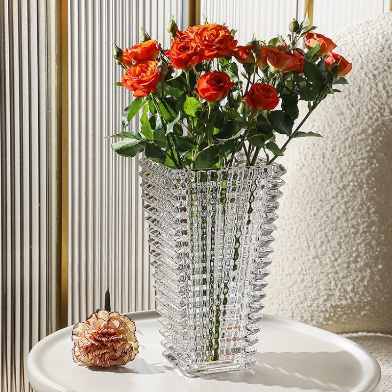 【爱尚】轻奢时尚水晶花瓶方形璀璨系列纯手工花瓶摆件装饰品
