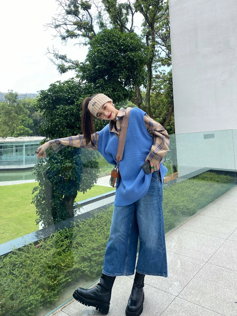 Tangostyle「八分裤」百搭牛仔裤F38套装
