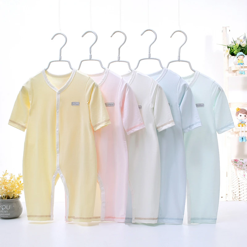 btx宝宝莫代尔长袖连体衣四季薄款贴身睡衣舒适亲肤家居服新生儿