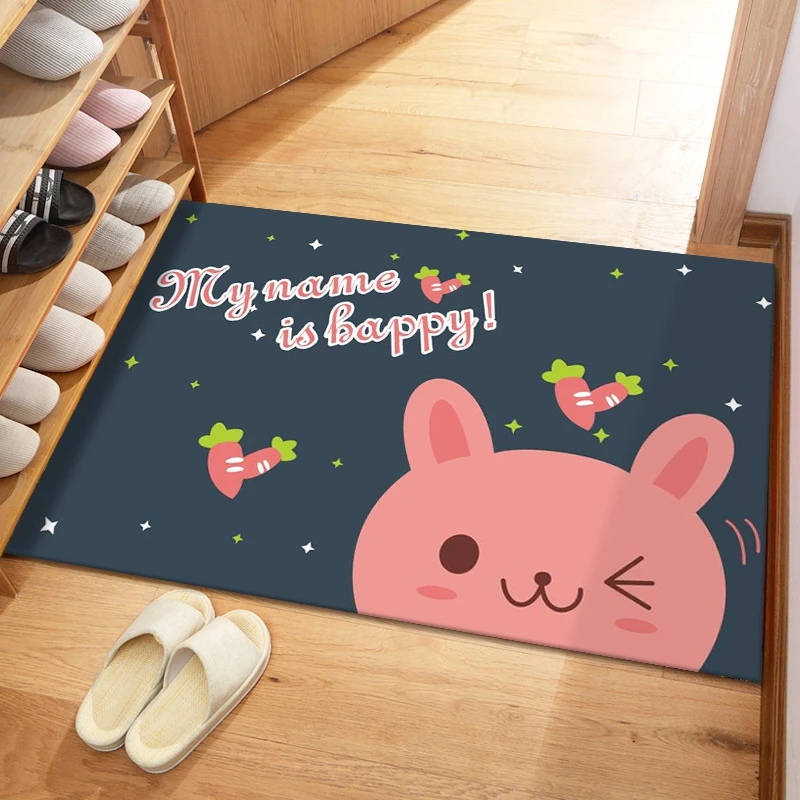 卡通动漫浴室卫生间吸水混纺成品脚垫防滑垫家用地垫耐脏入户门垫