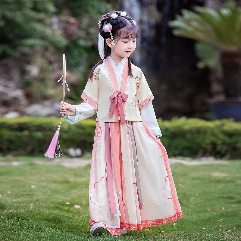 汉服女童中国风古装小女孩超仙襦裙连衣裙秋款儿童古风唐装国学服