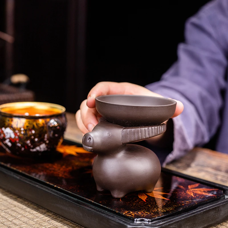 狂器紫砂茶漏陶瓷滤器斗茶隔托倒茶过滤器网创意茶滤功夫茶具配件