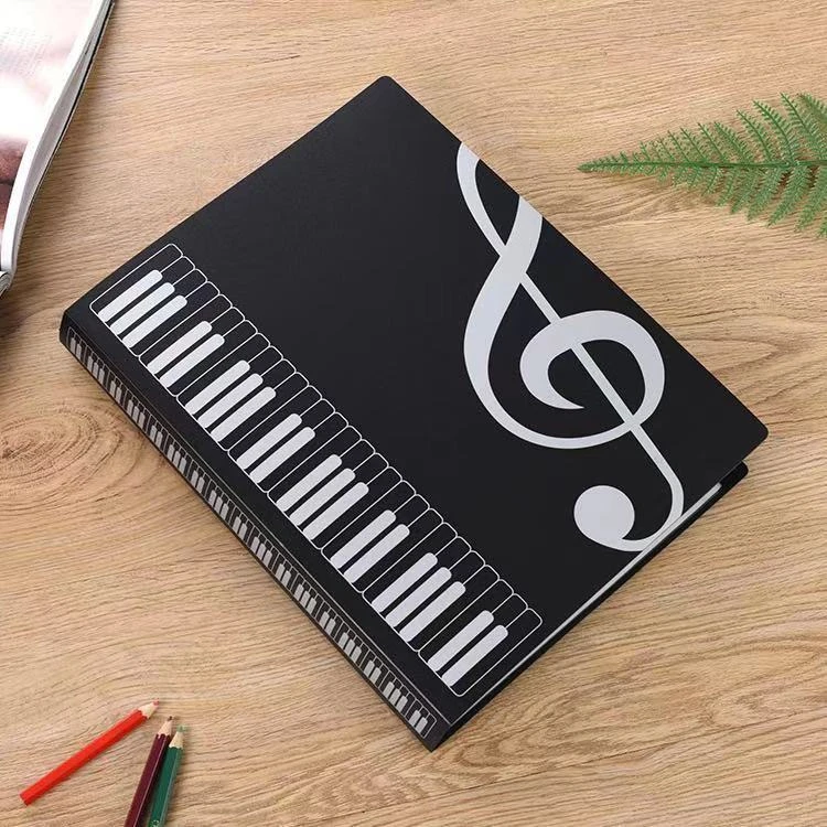 新品曲谱夹子五线谱夹80页插页夹钢琴谱夹乐谱文件夹资料册收纳袋