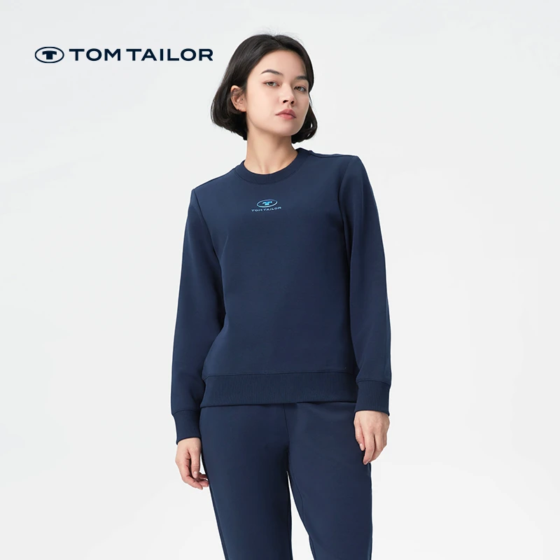 【休闲运动】TOM TAILOR套头衫运动卫衣女款早秋圆领秋款 TTCRB153E