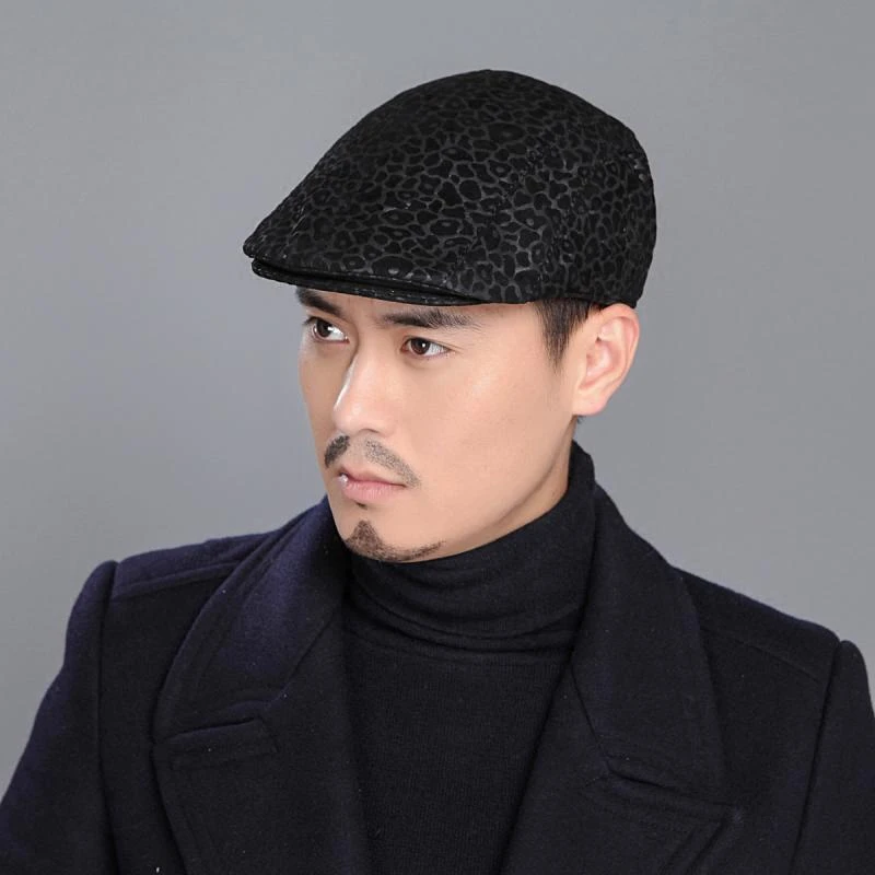 【工厂断货清货】男女豹纹羊皮贝雷帽前进帽鸭舌帽平顶帽子