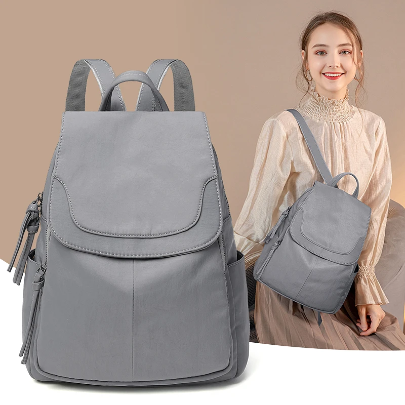 专柜双肩包女2025新款牛津布韩版大容量书包女大学生帆布时尚背包