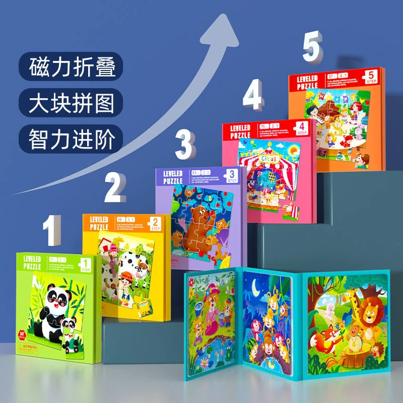 幼儿童磁性进阶拼图大块蒙氏益智早教启蒙宝宝玩具0-3岁4男5女孩6