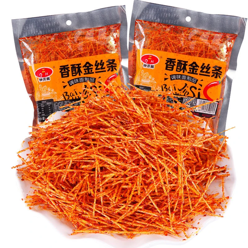 【现货即发】香酥金丝条细丝辣条麻辣丝8090后怀旧小吃零食品60克