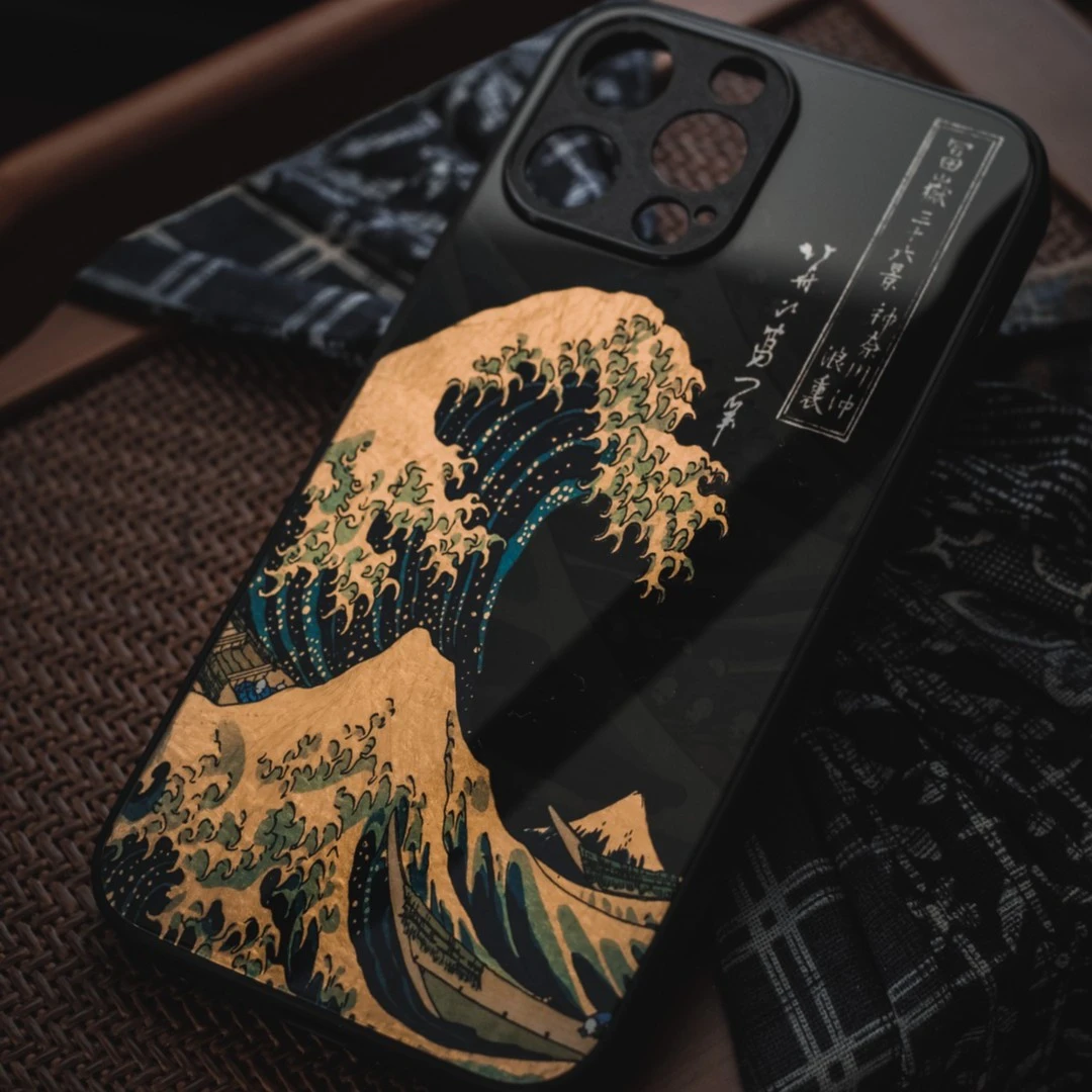 原创纯金工艺”纯金神奈川冲浪里“工艺定制