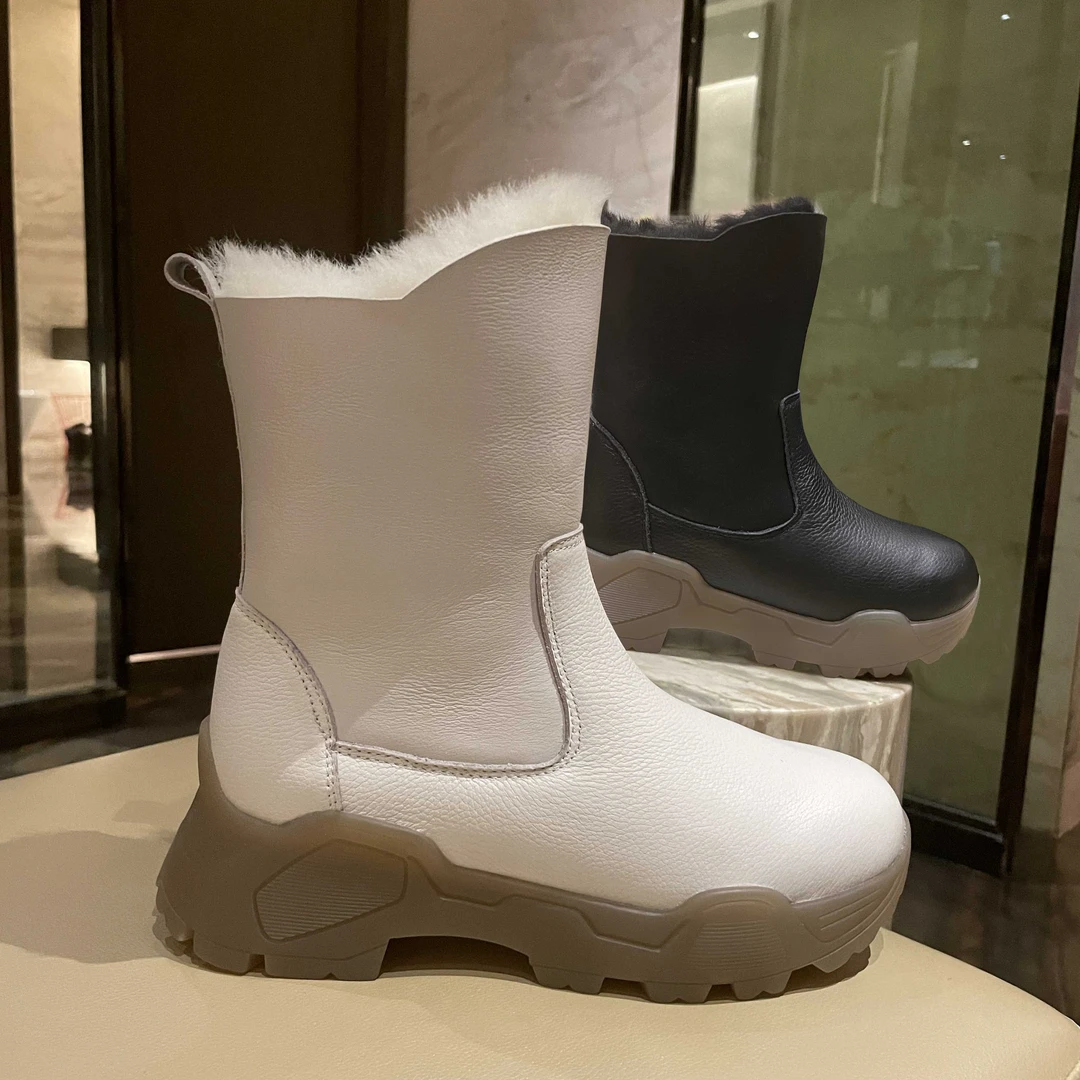2024新款冬季雪地靴东北保暖皮毛一体加厚毛毛鞋女厚底雪地靴时尚