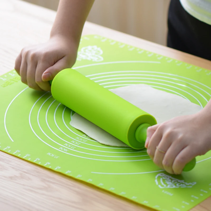 xesea硅胶滚轴擀面杖 烘焙擀面棒防粘大号擀面棍擀饺子皮擀面皮器