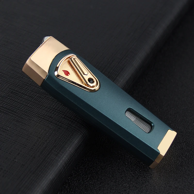 双直冲防风充气打火机金属气体透明户外直喷焊枪创意个性礼品砂轮