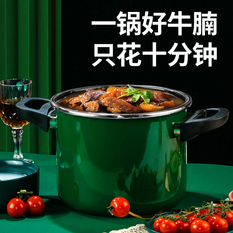 steampunk/思丁姆德国进口珐琅搪瓷燃气电磁炉通用高压锅新款防爆