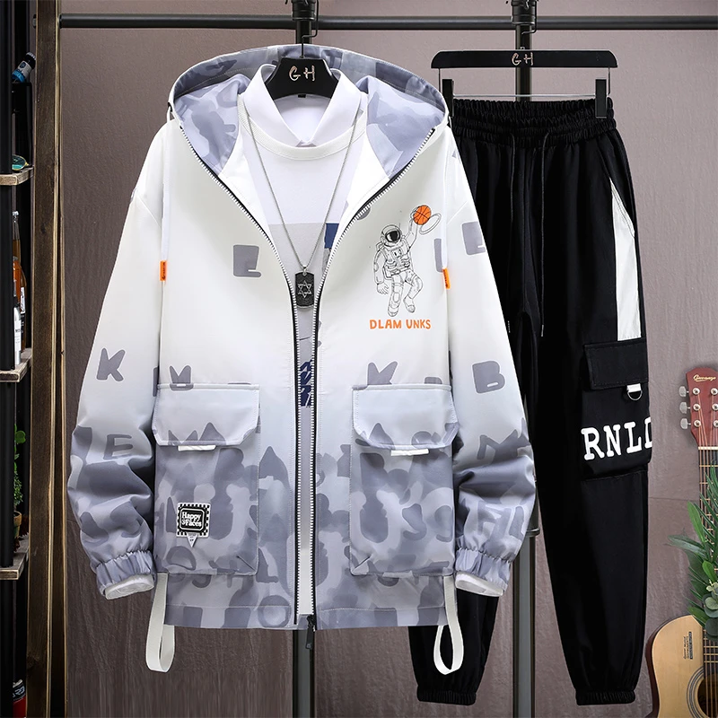 青少年学生漫游太空夹克外套工装裤套装TZ8605