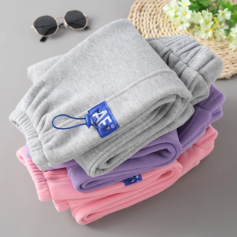 女童裤子2025秋冬新款休闲加绒加厚长裤中大儿童宽松哈伦运动卫裤