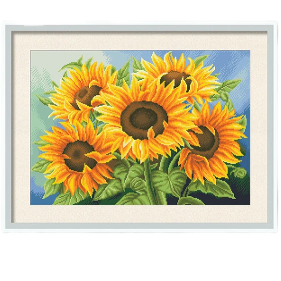 甜心Kes欣欣向荣向日葵大格60*80厘米手工diy向阳而生十字绣
