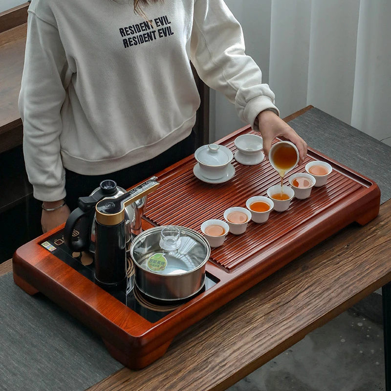 花梨木整块功夫茶具套装家用原木茶盘客厅家用一体整套