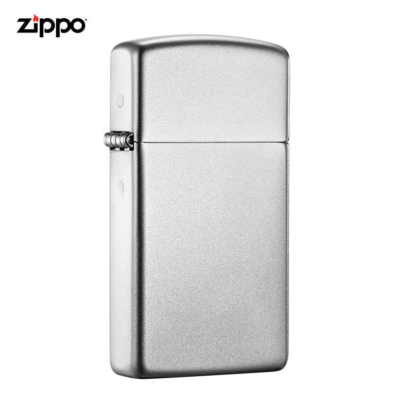 ZIPPO/之宝打火机 纤巧窄机1605缎纱镀铬美版光板 送男友礼物MBJ1