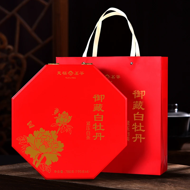 天福茗茶御藏白牡丹茶饼 福鼎白茶礼盒装陈香果香780g茶业珍品