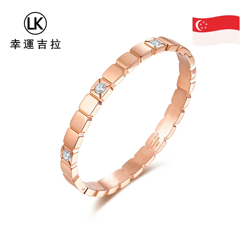 LUCKYKILA 合金合成锆石手镯 【新加坡品牌】经典百搭方片手镯