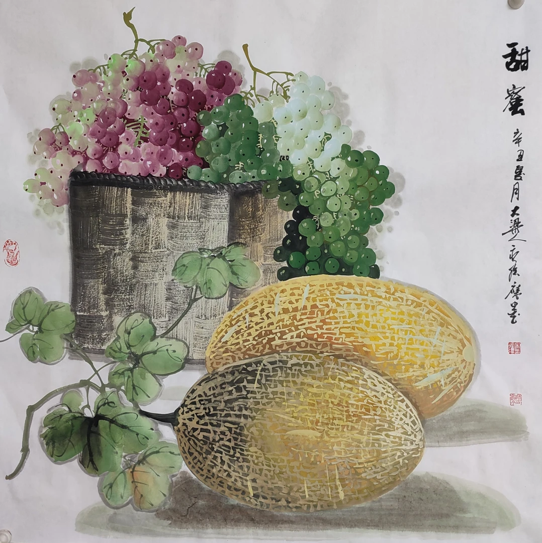 四尺斗方软片精品手绘(甜蜜)