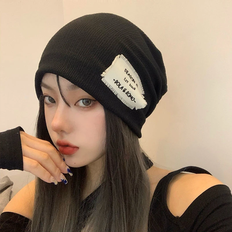 韩国ins复古冷淡风百搭堆堆帽针织保暖帽子包头冷帽潮情侣网红女