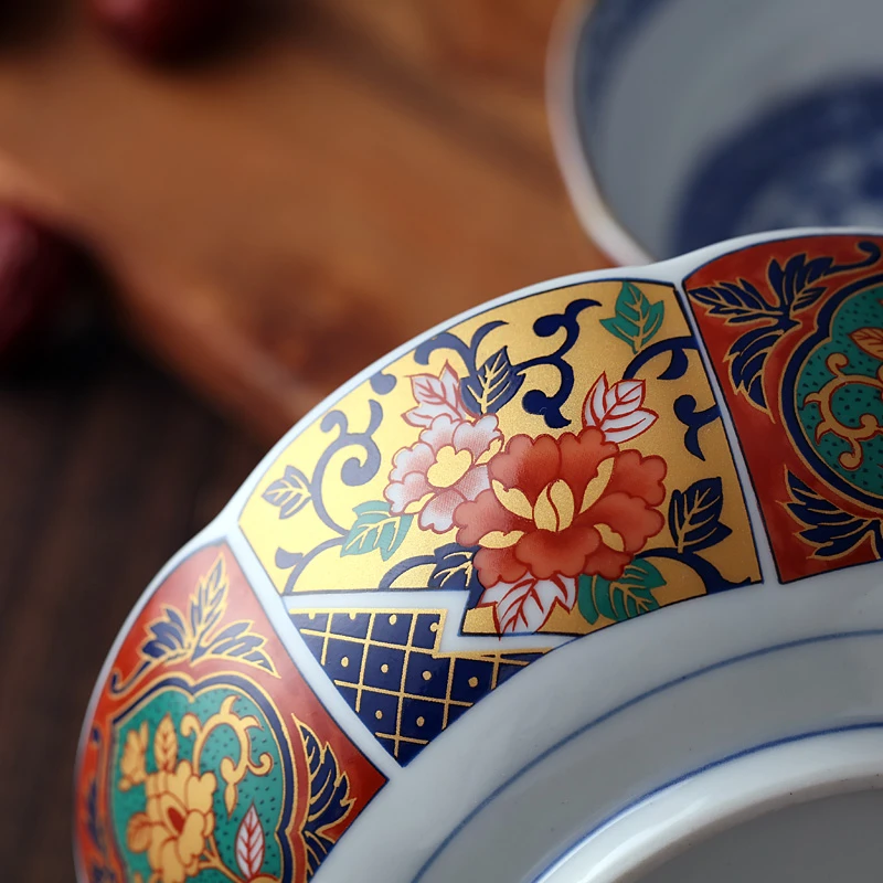 美浓烧日本进口家用陶瓷餐具日式宫廷风轻奢米饭碗精致大号小盘子