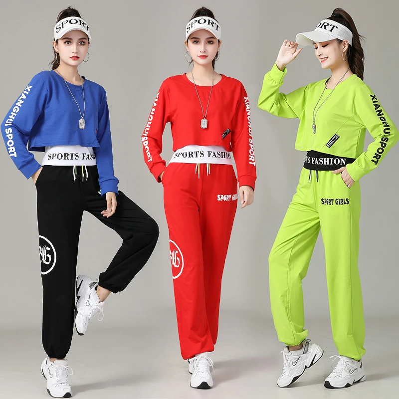 广场舞三件套秋冬季女健身运动装曳步舞服装新款套装2021网红跳