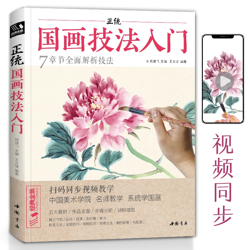 视频同步 正统国画技法入门零基础教程书籍写意临摹初学者绘画