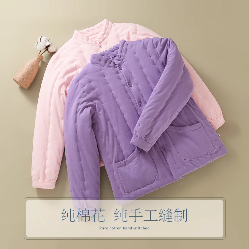 纯手工棉花冬季保暖加厚修身棉袄女士成人大人居家外穿棉衣服外套