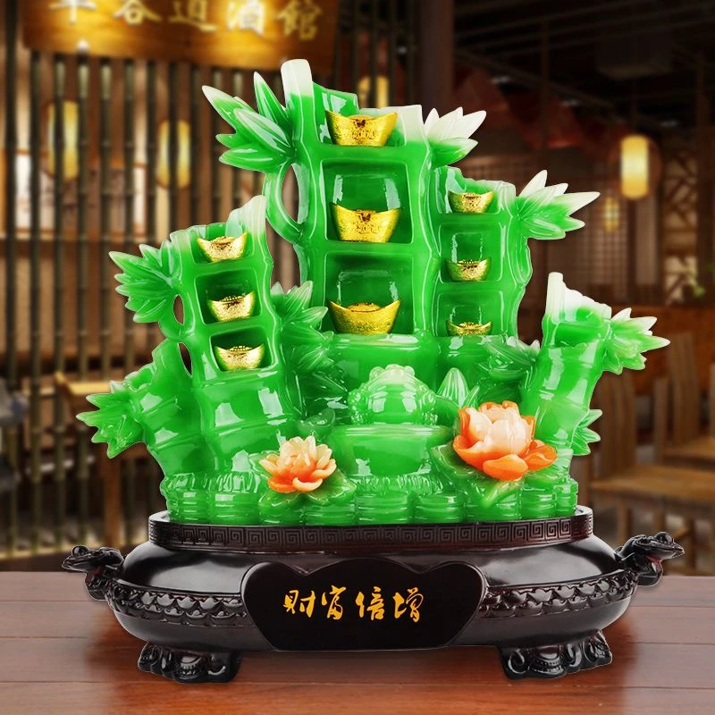新中式好看富贵竹子节节高客厅电视柜家居装饰品摆件树脂工艺品