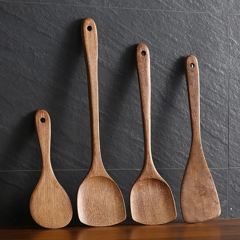 鸡翅木锅铲家用厨房不粘锅木质厨具木勺汤勺耐高温木头炒菜木锅铲