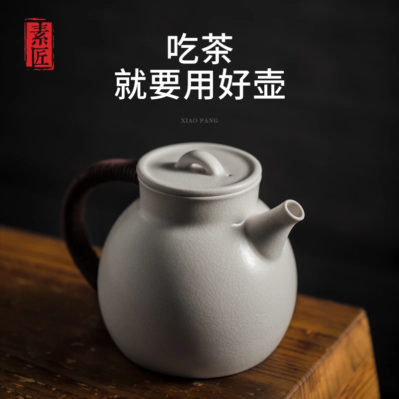 原矿苏打釉陶壶小胖壶煮茶壶  容量：800ml手工大容量煮水