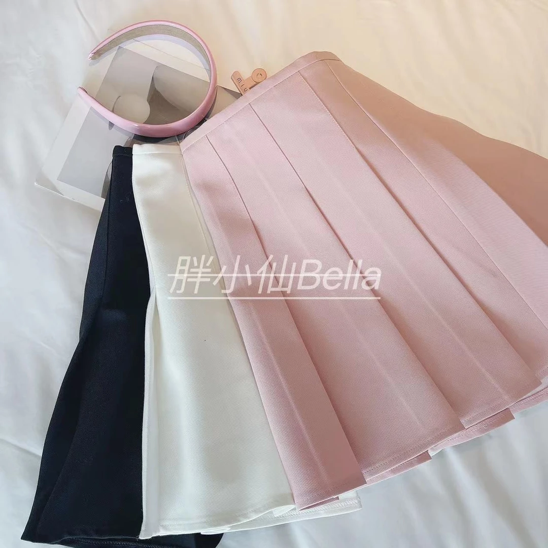 胖小仙2022春夏<云柔朵朵>彩色百褶裙微胖显瘦大码时尚百搭气质