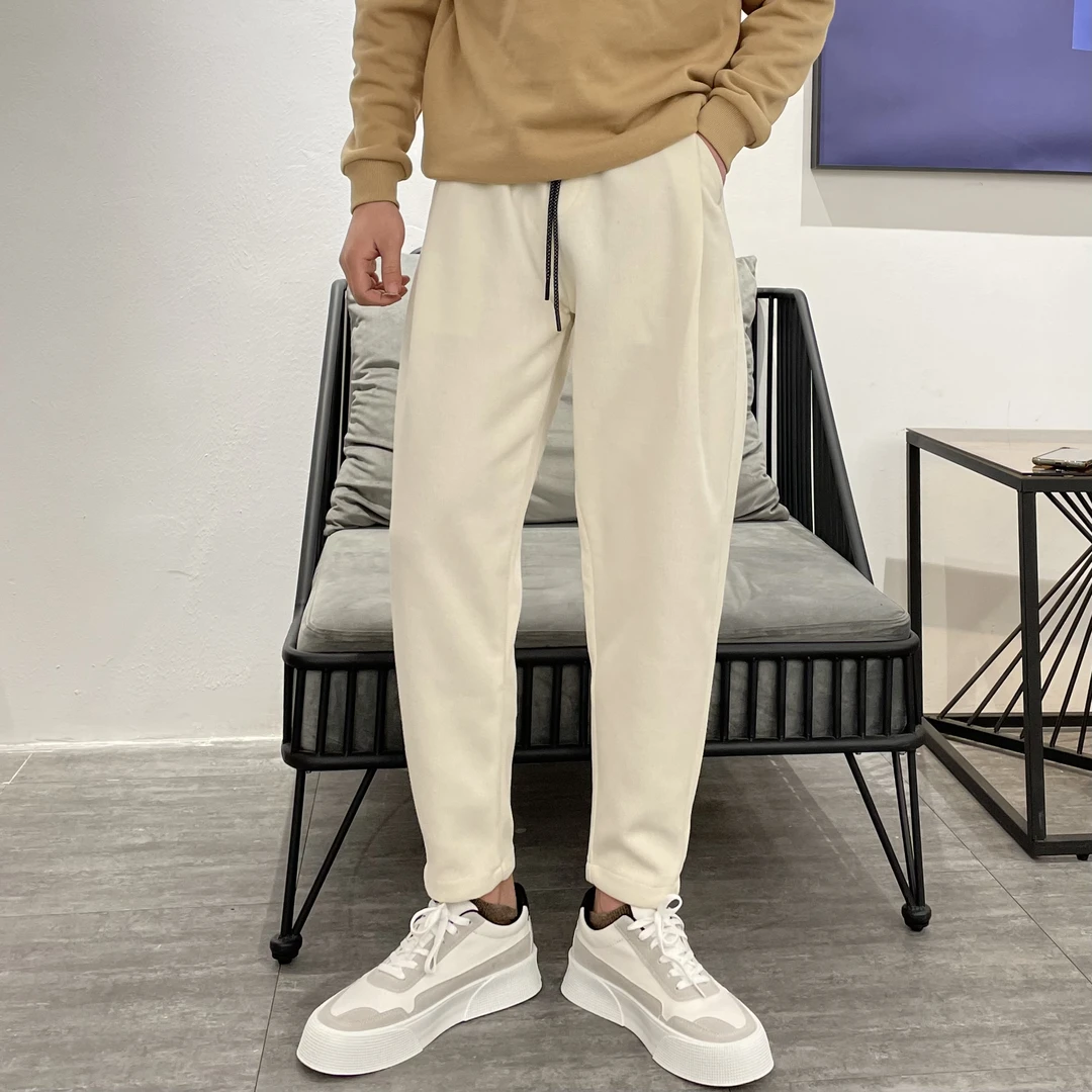 2022春秋季男士纯色休闲裤显瘦宽松百搭时尚哈伦裤男九分裤子直筒